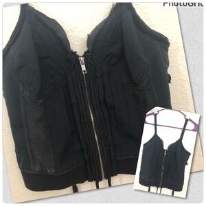 JARBO Black Tank Corsette Sexy (silk, cotton, cashmere, spandex) NWOT
